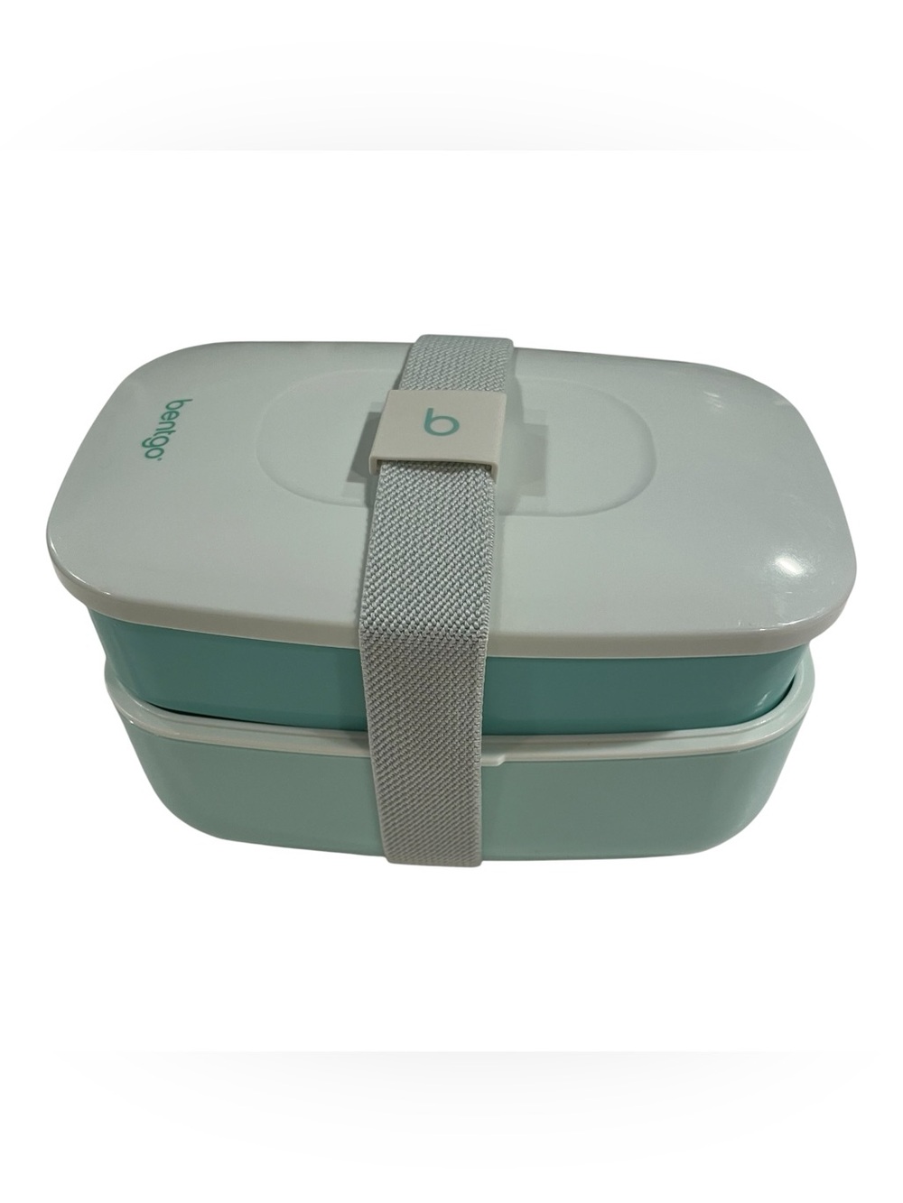 BENTGO Lunch Box Green 2-Level Stackable Plastic Spoon Fork BPA-Free Costal Aqua
